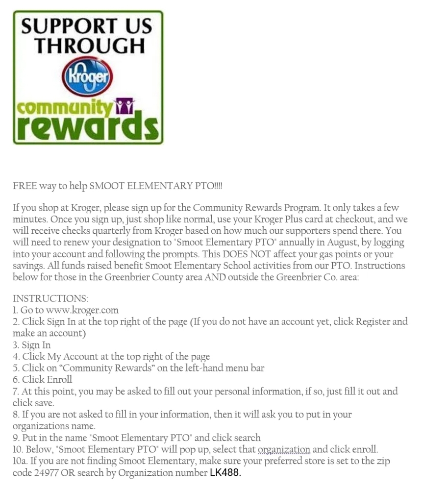 kroger community rewards program instructions on how to sign up