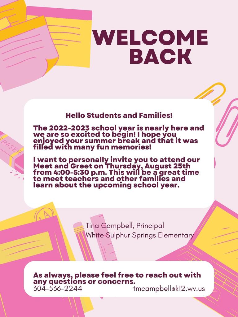 Welcome Back Message