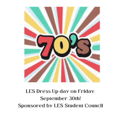 70's Dress up day on Friday, September 30th!