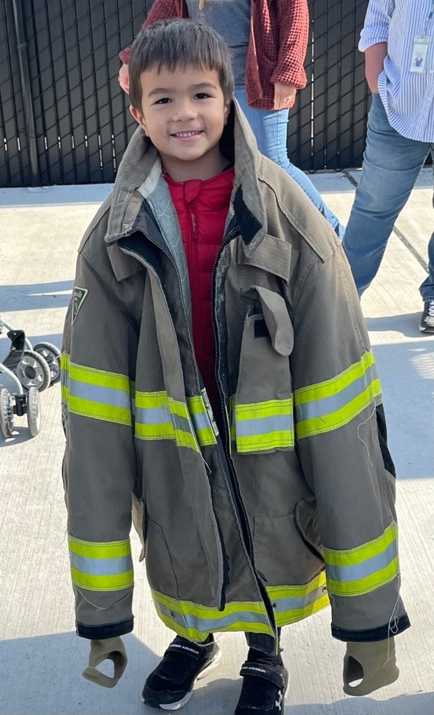 WSSE student in fire fighter gear