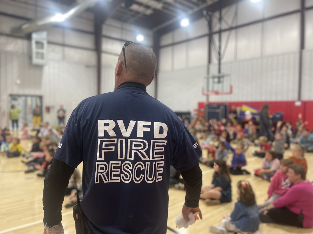Rupert Volunteer Fire Department with students